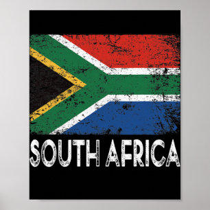 Distress Patriotic South Afrika Flagga Women Poster