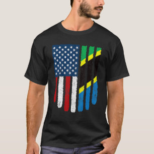 Distress Patriotic Usa American Tanzania Flagga T Shirt