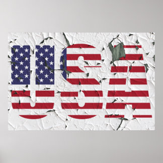 Distress Peeling Paint USA American Photo Poster