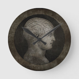 Distress Phrenology Clock Rund Klocka