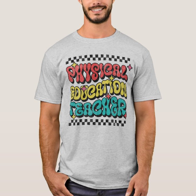 Distress Physical Education Gym Tekers T Shirt (Framsida)