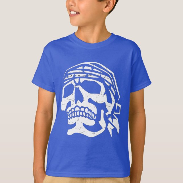 Distress Pirat Skull Tröja (Framsida)