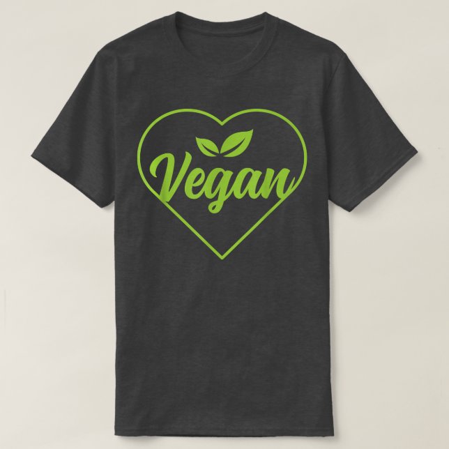 Distress Plant Basal Herbiäger Vegan Heart Vget T Shirt (Design framsida)
