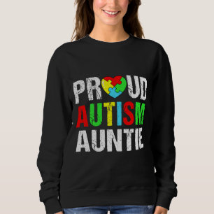 Distress Proud Autism Auntie Heart Family Matchi T Shirt