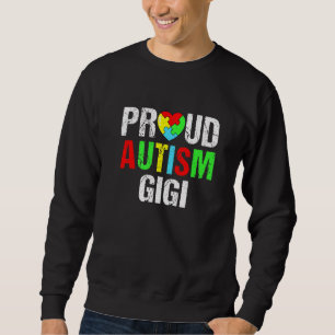 Distress Proud Autism Gigi Heart Family Matching Lång Ärmad Tröja