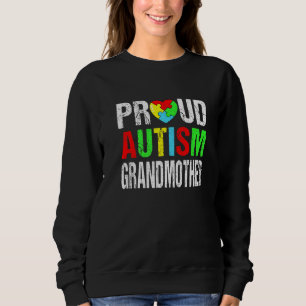 Distress Proud Autism Grandmor Heart Family M T Shirt