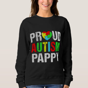 Distress Proud Autism Pappy Heart Family Matchin T Shirt