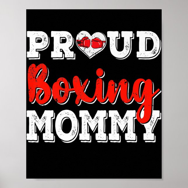 Distress Proud Boxing Mamma Lycklig Mors dag Poster (Framsidan)