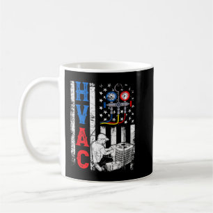 Distress Proud USA HVAC Tech American Flagga HVAC Kaffemugg