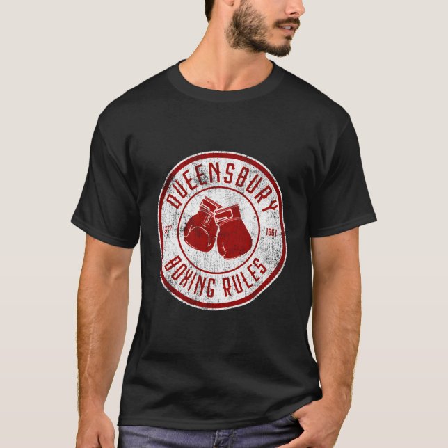 Distress Queensbury Boxing Regler Boxing T Shirt (Framsida)