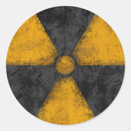 Distress Radiaton Symbol Runt Klistermärke