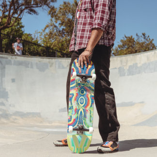 Distress Rainbow Swirl Skateboard