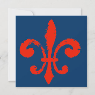 Distress Red Fleur De Lis