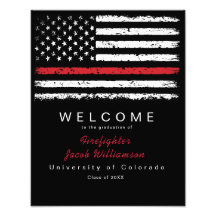 Distress Red Thin Line American Flagga Studenten
