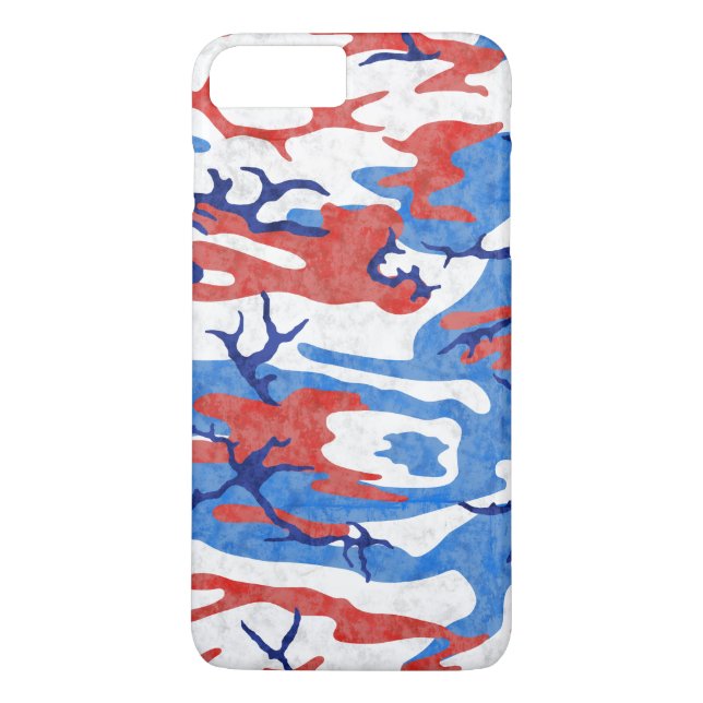 Distress Red White och Blue Camo Case-Mate iPhone Skal (Baksida)