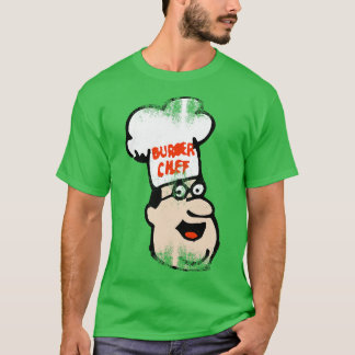 Distress Retro Burger Chef Mascot Chef T Shirt