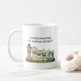 Distress Retro Chess Delarare i en rad schackcitat Kaffemugg