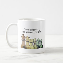 Distress Retro Chess Delarare i en rad schackcitat Kaffemugg