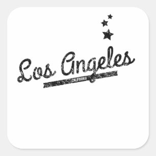 Distress Retro Los Angeles Logotyp Fyrkantigt Klistermärke