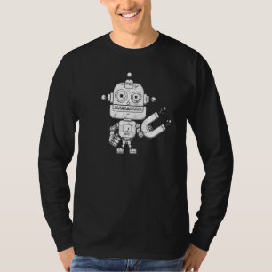 Distress Retro Robot Mörk Artificial Intelligen T Shirt