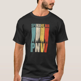 Distress Retro Spokane WA Pacific Northwes PNW T Shirt