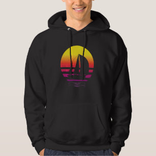 Distress Retro Sunset Beach for Summer Vibes Awe Hoodie
