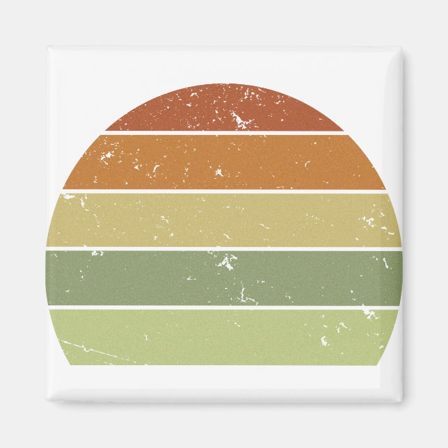 Distress Retro Sunset Magnet (Framsidan)