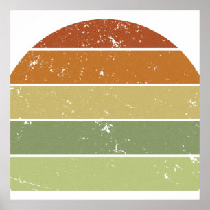 Distress Retro Sunset Poster