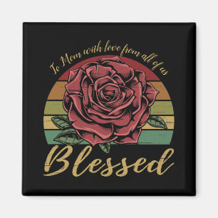 Distress Retro Sunset Röd ros Blzed Magnet