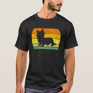 Distress Retro Vintage Corgi Silhouette T Shirt
