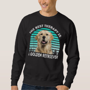 Distress Retro Vintage Golden Retriever Hund Mamma Lång Ärmad Tröja