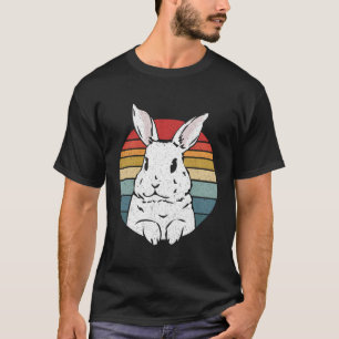 Distress Retro-Vintage Graphic Rainbow White Rab T Shirt