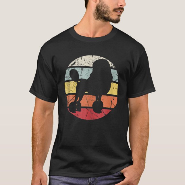 Distress Retro Vintage Sunset Pudel T Shirt (Framsida)