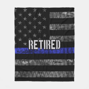 Distress Retrött Police Flagga Fleecefilt