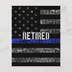 Distress Retrött Police Flagga Flygblad
