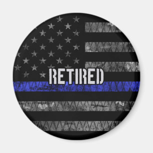 Distress Retrött Police Flagga Magnet
