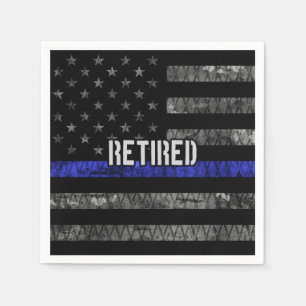 Distress Retrött Police Flagga Pappersservett