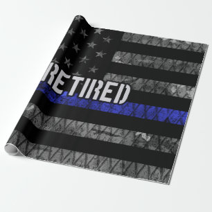 Distress Retrött Police Flagga Presentpapper