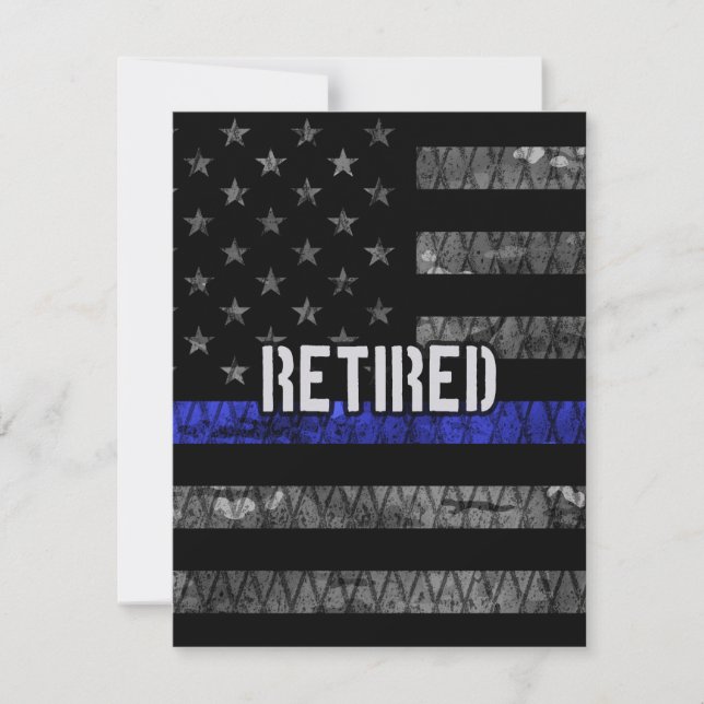 Distress Retrött Police Flagga Tack Kort (Framsida)