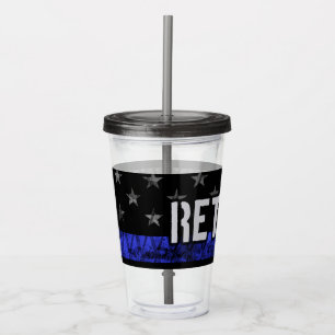 Distress Retrött Police Flagga Take Away Mugg