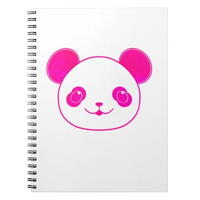 Distress Rosa Kawaii Panda Bear Anteckningsbok (Framsidan)