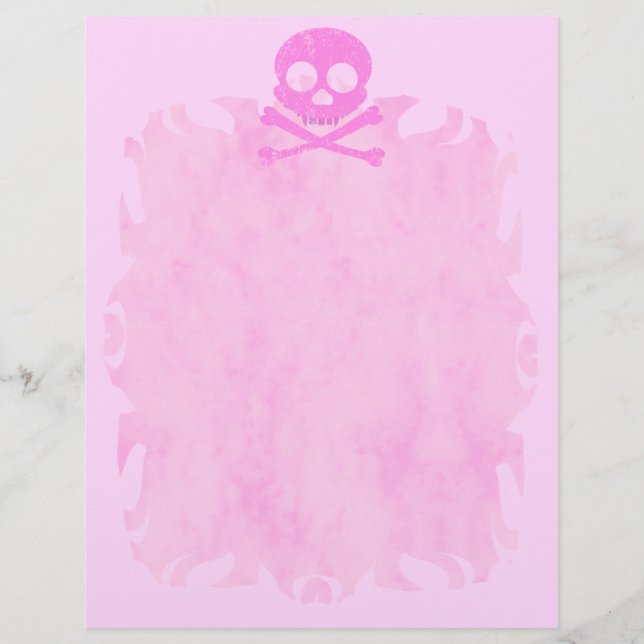 Distress Rosa Skull Flame Letterhead (Framsida)
