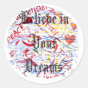 Distress Round Stickers Runt Klistermärke