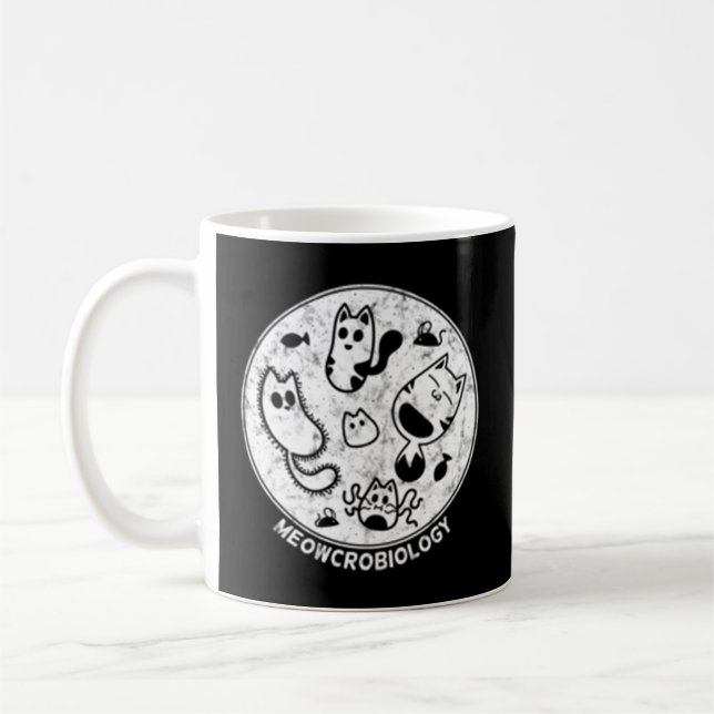 Distress Science Cat Bacteria Microbiology Meowc Kaffemugg (Vänster)