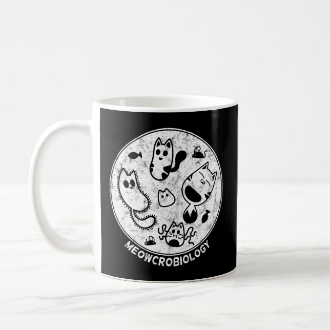 Distress Science Cat Bacteria Microbiology Meowc Kaffemugg (Vänster)