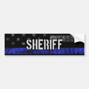 Distress sheriff Police Flagga Bildekal