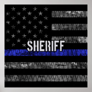Distress sheriff Police Flagga Poster