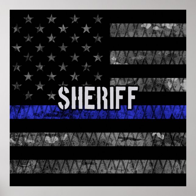 Distress sheriff Police Flagga Poster (Framsidan)