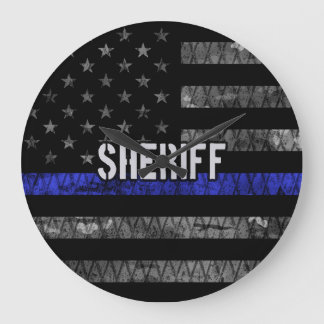 Distress sheriff Police Flagga Stor Klocka