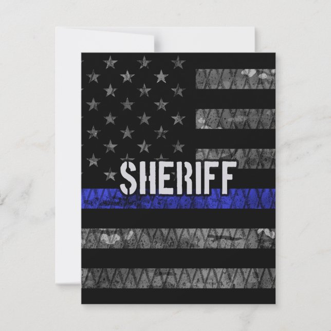 Distress sheriff Police Flagga Tack Kort (Framsida)